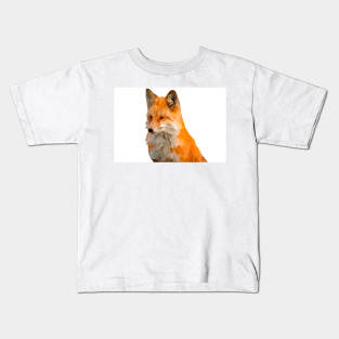 Red fox in low poly geometric design Kids T-Shirt